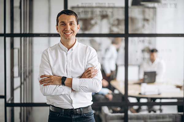 Man working in claims advocacy for an insurance agency