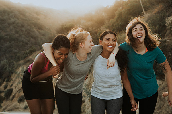 Group of happy women who have individual health insurance